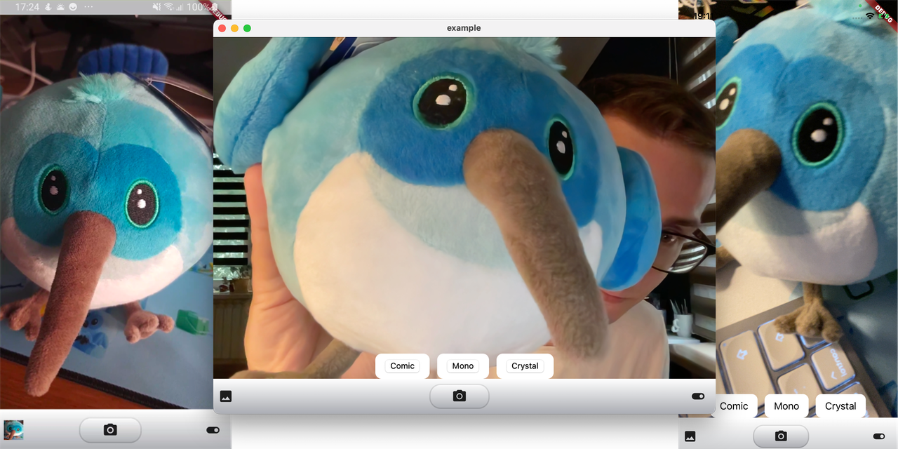 Camera app running on macOS, iOS, and Android