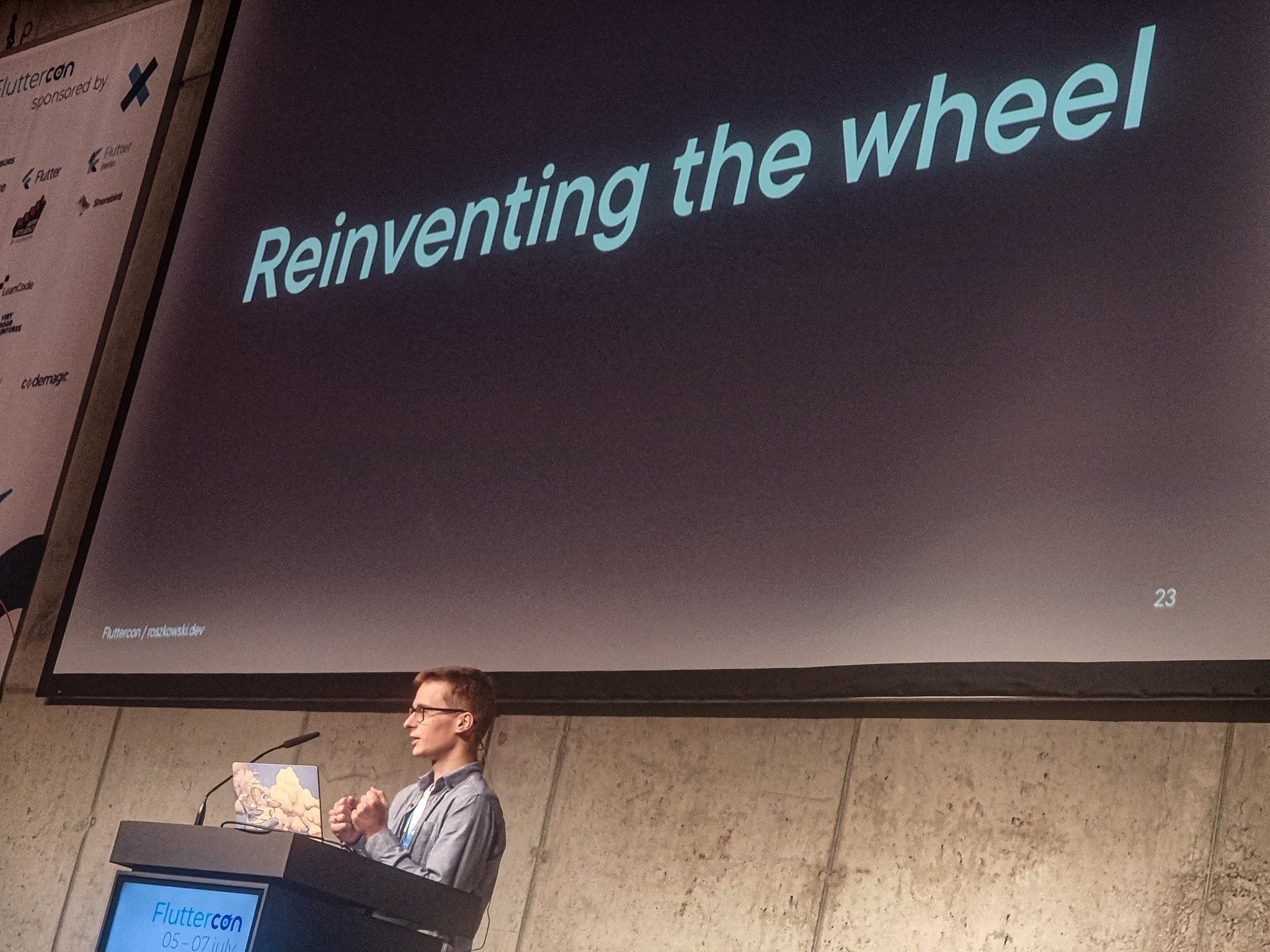 Me during my talk. Look how big the screen was. Or how small I am. Credit: Renan the shader guy